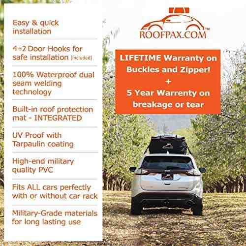 RoofPax Car Roof Bag & Rooftop Cargo Carrier
