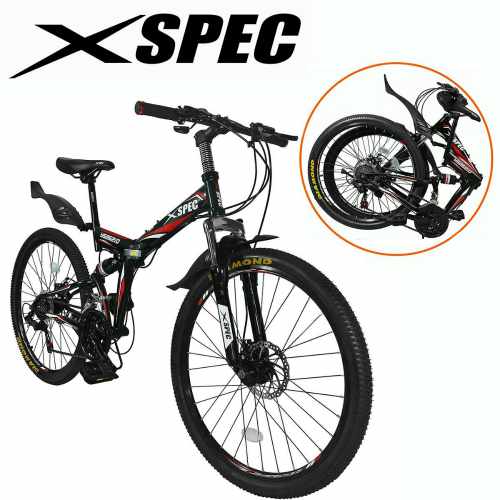 Xspec 21-Speed Folding Mountain Trail Bicycle