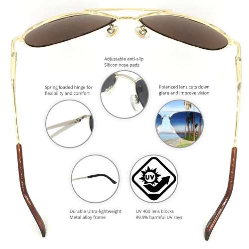 J+S Premium Military Style Classic Aviator Sunglasses